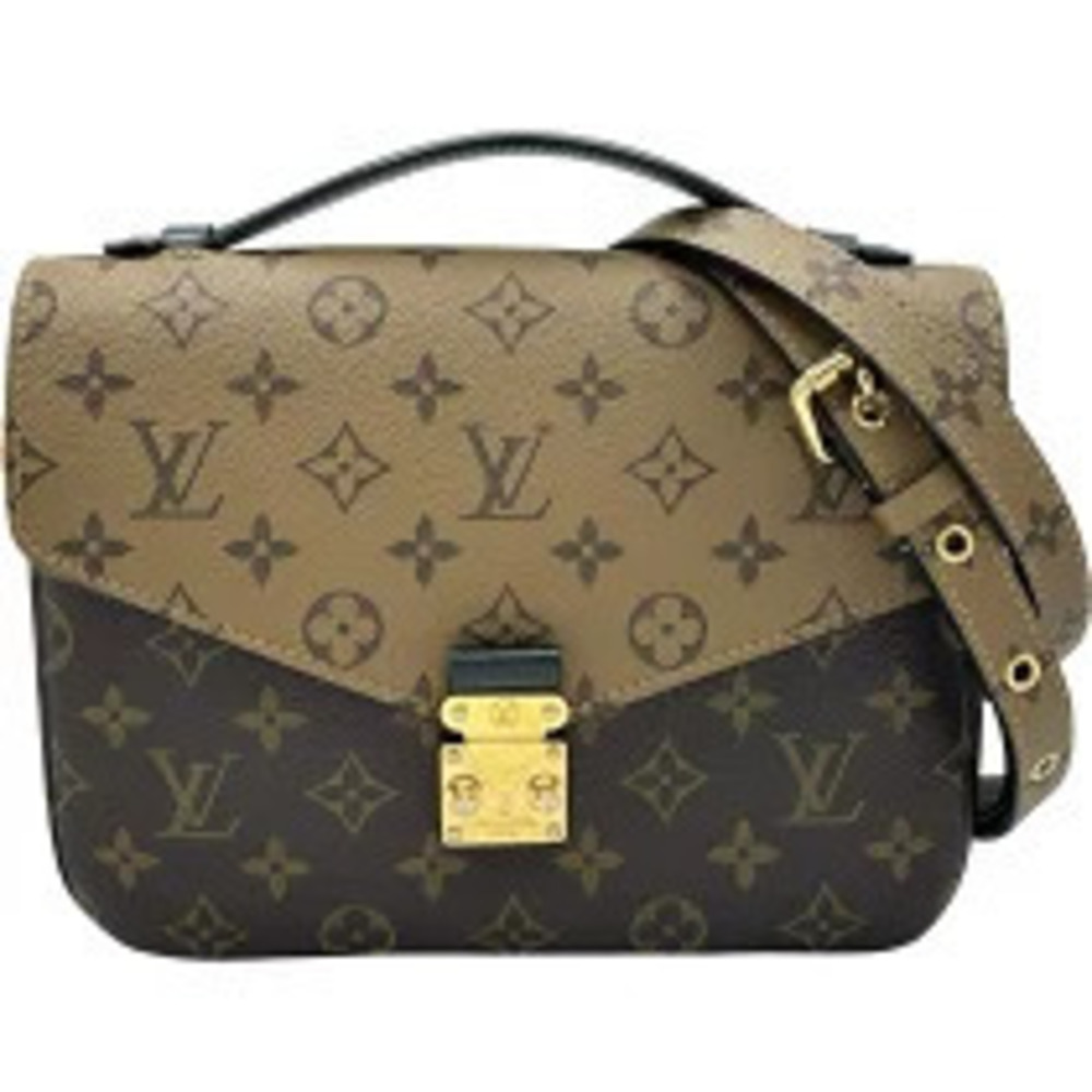 Louis Vuitton Pochette Metis Monogram Reverse Shoulder Bag Canvas Leather Brown